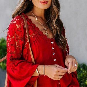 Autumn thin black lace shirt women's plus-size V-neck base top